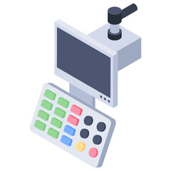 

Isometric vector, diagnostic machine icon 
