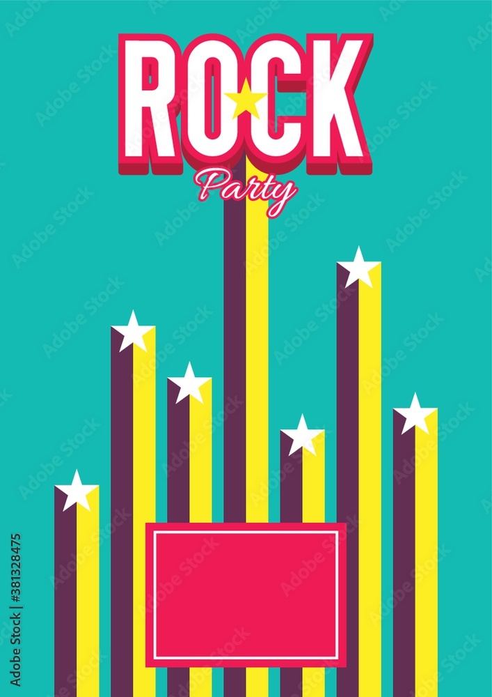 Canvas Prints rock party poster design