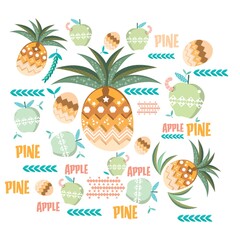 apple and pineapple design