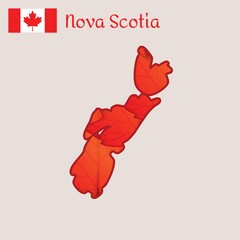 Map of nova scotia, canada