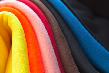 Colorful fleece. Background photo texture