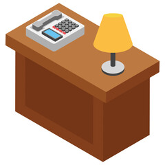 
isometric icon design of office table 
