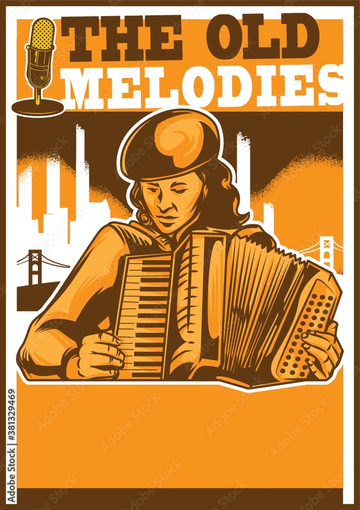 Wall mural the old melodies poster design