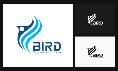 bird abstract concept design logo