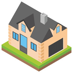 
Modern house isometric icon 
