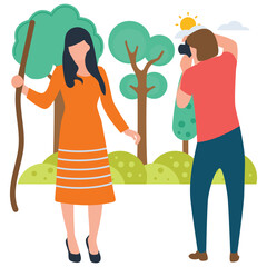 
Photography flat illustration vector, photoshoot concept 
