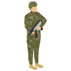 
Soldier, isometric vector  icon.
