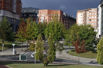 Urban park in an autumn day