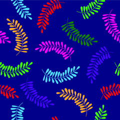 seamless pattern with colorful tropical leaves