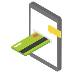 
Isometric icon of online payment 
