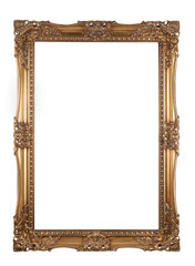 Vintage Bilderrahmen in Gold auf Weißem Hintergrund