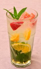 Bright and cool cocktails in hot summer