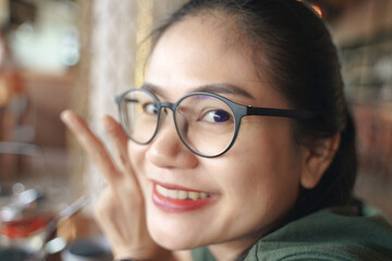 Asian woman with eyeglasses