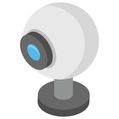 
Isometric icon of revolving camera 
