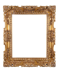 Vintage Bilderrahmen in Gold auf Wei&szlig;em Hintergrund