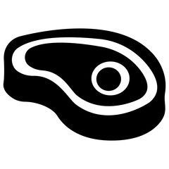 
Solid vector icon of steak
