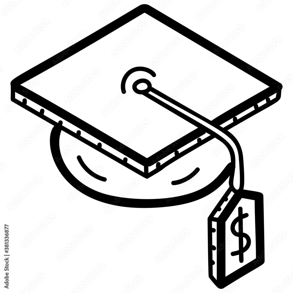 Sticker Hand Drawn Mortarboard 