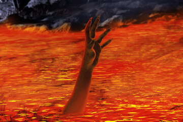 Scary devil hand, halloween theme