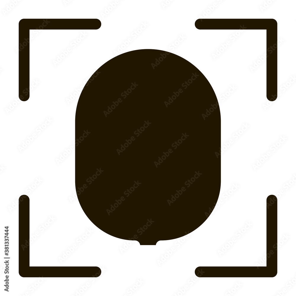Poster scan fingerprint close-up glyph icon vector. scan fingerprint close-up sign. isolated symbol illustr