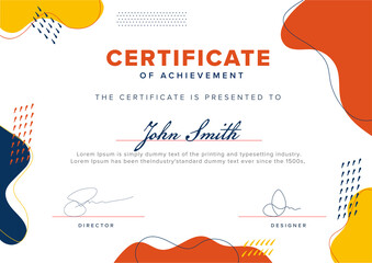 Achievement Certificate Template Layout in Abstract Style.