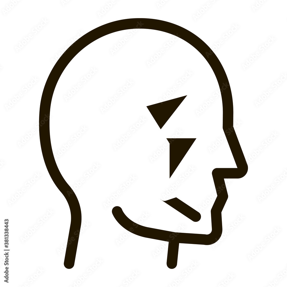 Poster face scan by points point projectors glyph icon vector. face scan by points point projectors sign. i