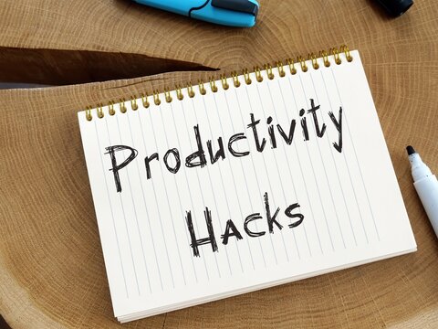Financial concept about Productivity Hacks with inscription on the page.