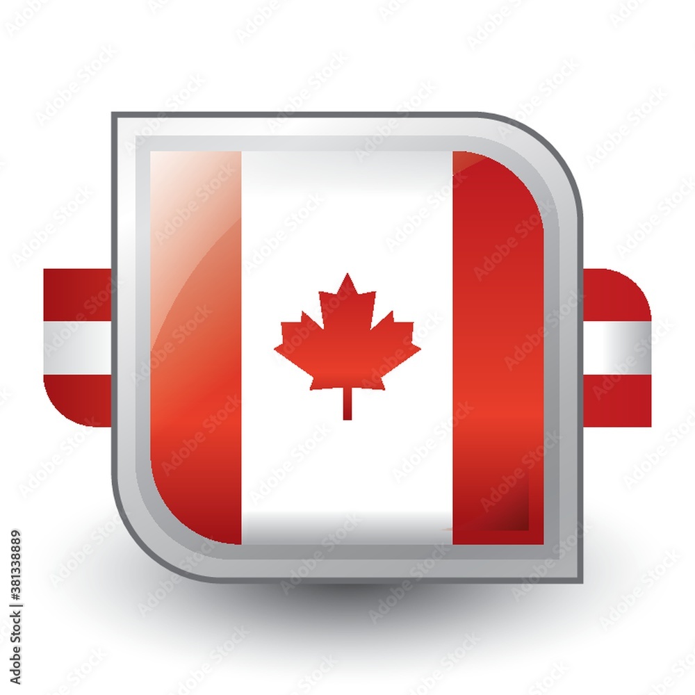 Sticker canada flag button design