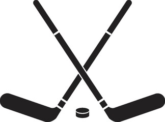 ice hockey sticks and puck