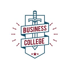 business college badge design