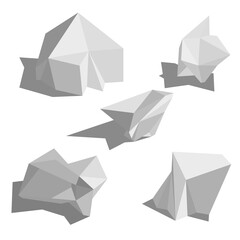 Abstract polygonal geometric shape. Low poly gray stone. Vector illustration