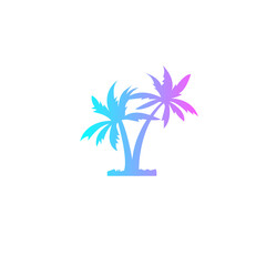 Two coconut palms icon. Symbol for travel agency