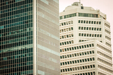 Fototapeta premium View of the facade of a modern building in the streets of Tel Aviv in Israel