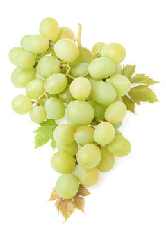 One grape bunch (Early Sweet or Grapaes variety) isolate on white background green ripe