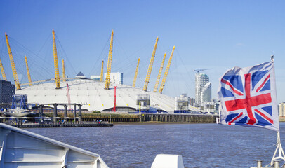 Multi function concert or or conference hall inside famous landmark Millennium Dome in London,...