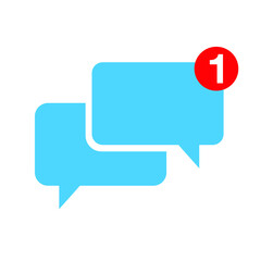 Speech bubble icon, isolated. Flat design. Eps 10 vector illustration.