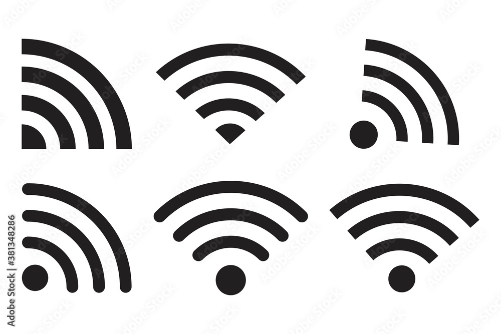Poster wi fi icons. wireless signal vector. wi-fi wave sign. internet connection symbol. wi fi graphic icon