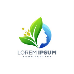 beauty nature gradient logo design