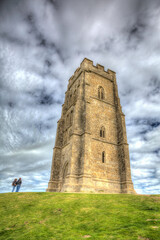Glastonbury Tor Somerset historic landmark and tourist attraction portrait view © acceleratorhams