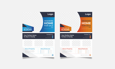 Home for sale real estate flyer template
