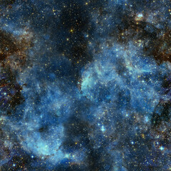 Outer space seamless pattern. Blue abstract 