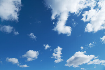 White clouds in blue sky.