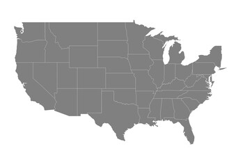Fototapeta na wymiar USA map - Stock Vector Illustration