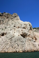 boating the Zrmanja , also known as Winnetou river, boating between Obrovac and the Novigrad sea, Croatia