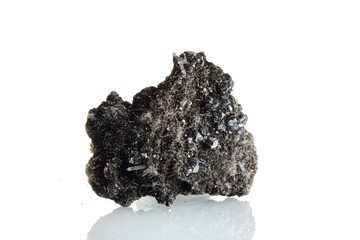 macro stone mineral Quartz Sphalerite Galena pyrite on a white background