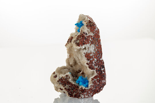 macro stone mineral Pentagonite on a white background