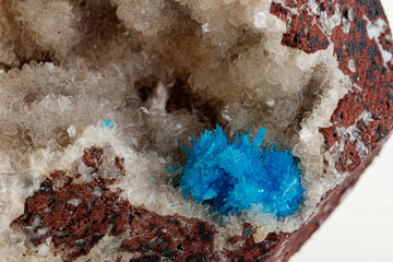 macro stone mineral Pentagonite on a white background