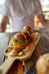 Home made cheeseburger