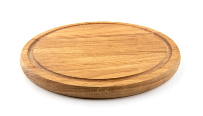 Pizza board isolated on white background.