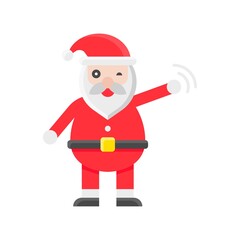 christmas, related santa wavings hands vectors, in flat style,