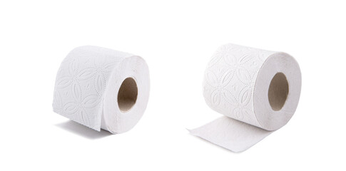 Simple toilet paper on white background